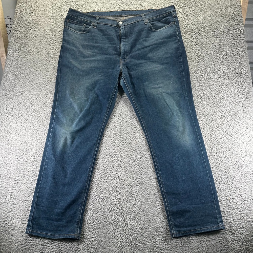 Levis 541 Jeans Mens 46x33 Blue Cotton Denim Straight Workwear Faded Stretch